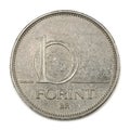 10ÃÂ forint denomination circulation coin of Hungary Royalty Free Stock Photo